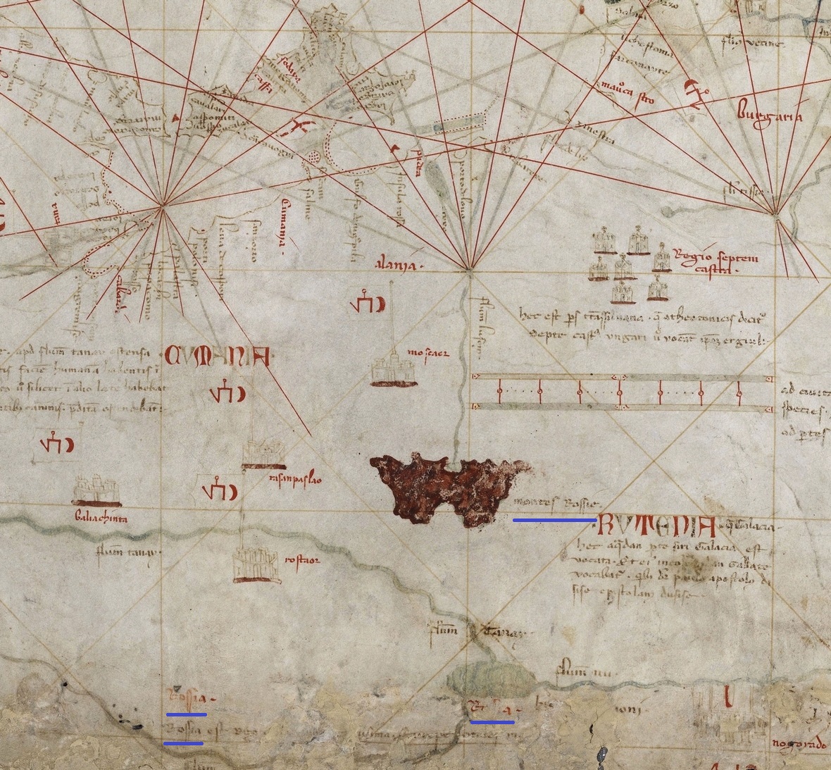 1. Карта Анжелино Дулцерта. Фрагмент. 1339